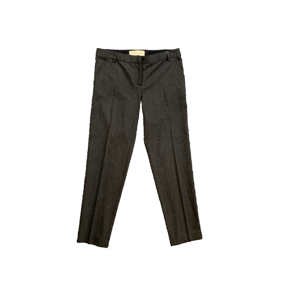 Blumarine Pants 4 Grey Low Rise Rayon Wool Blend Tailored Studded Back Trouser